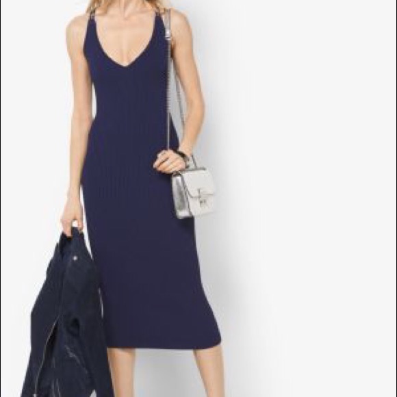 MICHAEL KORS Ribbed Sweater Midi Dress, Size XXS - Picture 2 of 9